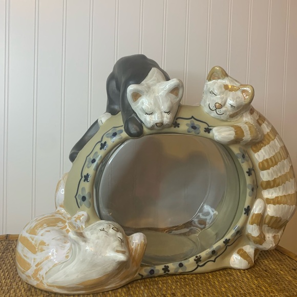 Vintage Louisville Stoneware Cat Fishbowl Holder “Classy Cat” EUC hard to find - Picture 16 of 16
